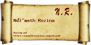 Németh Rozina névjegykártya