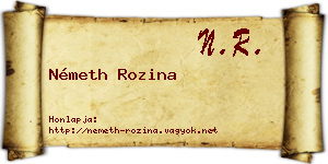Németh Rozina névjegykártya